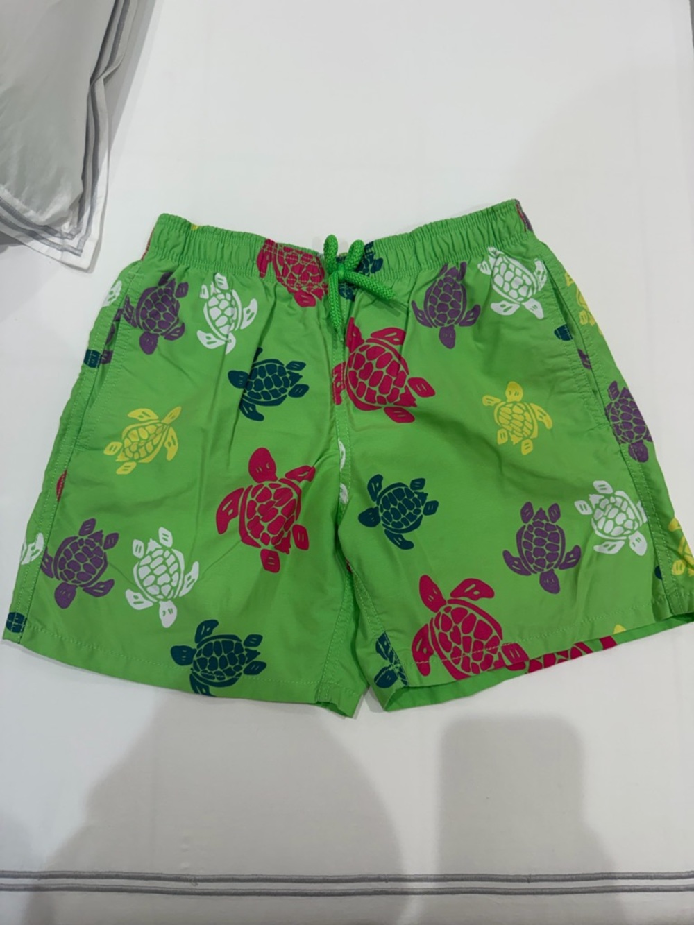 Vilebrequin Lime Green Turtle Print Swim Shorts